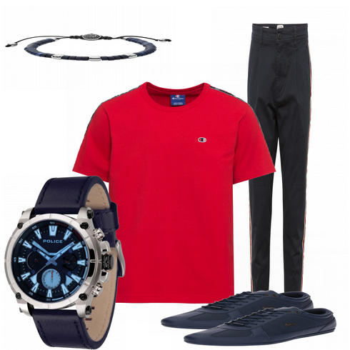 Blau Uhr Police kombinieren