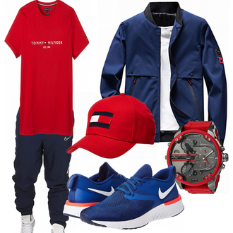 Gepunktet Outfit mit Rot Tommy Hilfiger "Freizeit Outfit"