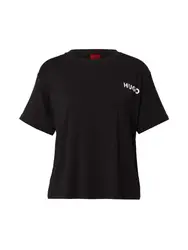 HUGO Schlafshirt ''''UNITE'''' schwarz / weiß