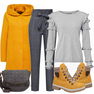 Outfit mit Gelb Stiefel Rieker "VERO MODA Hose"