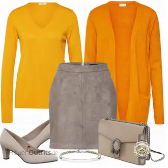 Kurz/Mini Outfit mit Grau/Grün Rock LederRöcke VERO MODA "VERO MODA Rock"