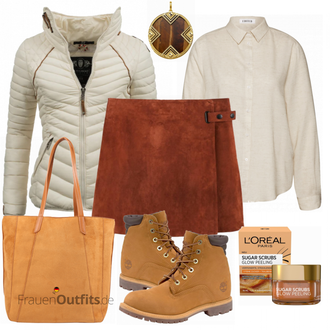 Outfit mit Braun Stiefel Timberland "Timberland Schnrboots"