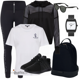 Outfit mit Weiß T-Shirt Tigha "Alltagsoutfit"