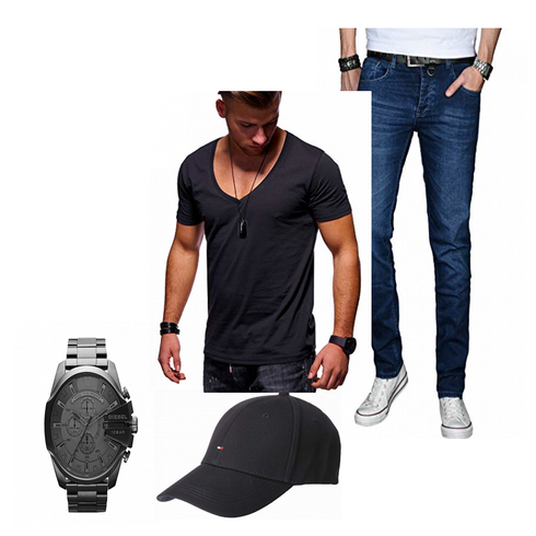 Blau T-Shirt Rello & Reese kombinieren