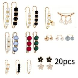 Elegant 20pcs Rhinestone Waist Clip Set - Chic Alloy Fashion Pins For Women, Perfect Gift Idea