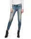 G-STAR RAW Damen Jeans 3301 Mid Waist Skinny Ripped Ankle, Blau (Antic Faded Ripped Marine 8968-A936), 25W / 32L