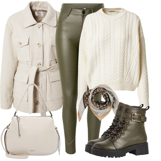 Outfit mit Schwarz Stiefelette/Plateau Halbschuh/Plateauschuh/Schnürstiefelette Tamaris "Outfits für jeden Tag"