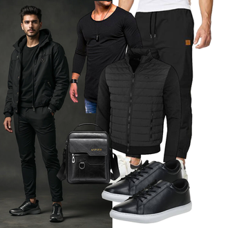 Konzert Winter Outfit mit Schwarz/Grau 2in1 Jacke/Isolationsjacke/Kunstfaserjacke/Merinojacke/Thermojacke/Hybridjacke Calvin Klein "Freizeit Outfit"Look: Wasen, Konzert, Schule, Pop Konzert