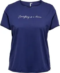 Only Carmakoma T-Shirt in de kleur blauw Carquote M 46/48