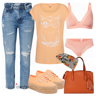 Outfit mit Orange Sneaker Superga "Perfekt für den Sommer"