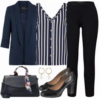 Outfit mit Blau High Heel UNISA "Vero Moda"