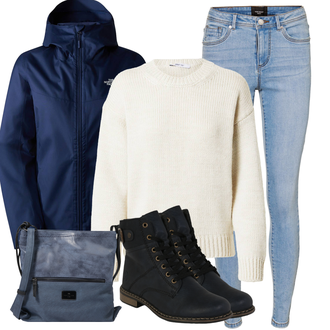 tenues avec Bleu foncé/Bleu clair/Bleu Veste Thermique/Veste Polaire/Veste Outdoor/Veste Imperméable/Veste de Randonnée/Veste Mérinos/Veste à Capuche/Veste 3 en 1/Veste de sport/Veste Gore-Tex/Veste Softshell The North Face "Tenue d'Automne"