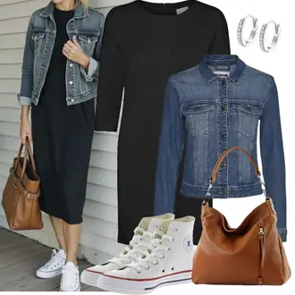 Ausgefallene Ab 50 Outfit mit Braun/Beige Tragetasche/Schultertasche modamoda de "Modisches Frühlingsoutfit"Look: Schön, Emo, Indoor, Italienische, Elegant, Boho, Edel, Oversize, Ausgefallene, Schick, Bohemian, Safari