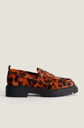 Usnjeni mokasini LEOPARD NARANJA enski, oranna barva, 22428001 SCHOOL