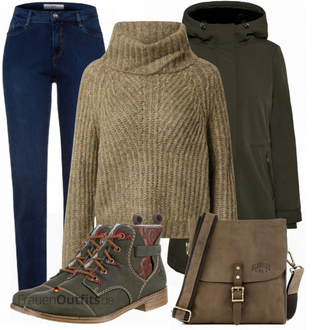 Outfit mit Grün Stiefel Rieker "Frezeit Outfit"