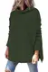 EFAN Damen Leichter Rollkragen Langarm Lose Pullover Casual Knit Pullover Pullover für Frauen, armee-grün, Mittel