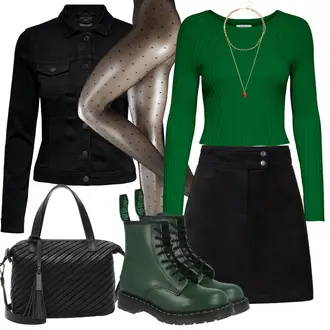 Outfit mit Grau/Dunkelgrau/Rosa/Beige Glitzer Strumpfhose/Feinstrumpfhose Falke "Modisches Freizeit Outfit"