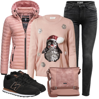 Outfit mit Schwarz/Hellgrau/Dunkelgrau/Grau Lederjacke/Ankle Boot/Biker Jeans/Jeans mit Schlitz/Low Rise Jean/Push up Jeans/Slim Fit Jeans/Cuir Chaussures/Winterjacke JdY "Cool für die Freizeit"