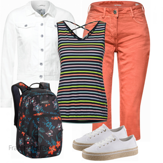 Outfit mit Blau Rucksack Dakine "Sommerliches Freizeit Outfit"