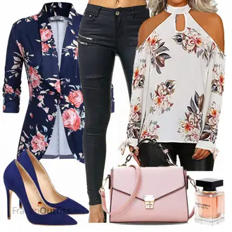 Sexy Outfit Elegant mit Rot/Dunkelblau/Rosa Unibelle, Grau Schultertasche NICOLE&DORIS "YOINS Sexy"Look: Uni, Elegant, Büro, Casual, Preppy