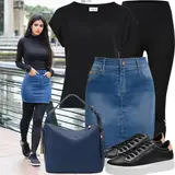 Rock Outfits mit schwarzem Skater Look image