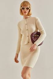 Women's Skirt, Vest, Top and Bottom Knitwear Suit