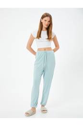 Straight Leg Pajama Bottoms with Waistband and Comfortable Pattern
