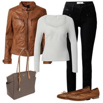 outfit mit Oranžna/Rjava Plašč/Jakna Maze "Pomladna oprava"