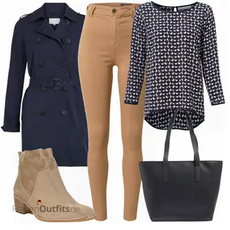 Outfit mit Braun Leder Stiefelette/Klassische Stiefelette Paul Green "Elegantes Winter Outfit"