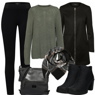 Outfit met zwart Laars Rieker "Herfstig"