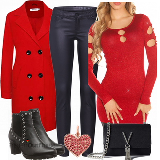 Winter Outfits Lang/Maxi mit Rot APTRO "Noisy May jeans"