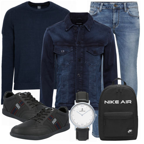 Blau Rucksack Nike Sportswear kombinieren