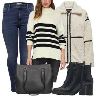 Outfit met Anti-trombose Kous/Lange Onderbroek/Overknee Kous/Vormgevende broek/Steunkous/Thermopanty/Panty Grote Maat/Winterkous/Wollen panty ONLY Carmakoma "Outfit voor de winter"