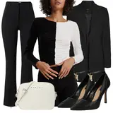 Edle Schwarz Weiß Outfits image