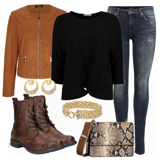 Outfit mit Rot Stiefel Tom Tailor "Trendiges Herbst Outfit"