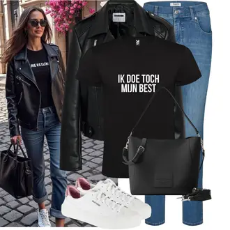 Outfit met roze/wit/Donkerrood Platte sneaker/Lage Sneaker/Canvas sneaker/Leren sneaker/Smalle sneaker/Skateschoen/Zomer sneaker Skechers "Modieuze lente-outfit"