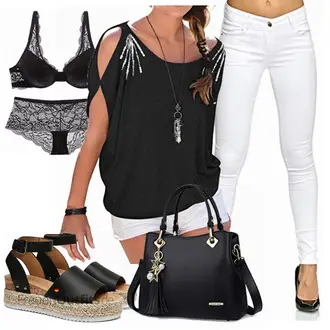 Eine Schulter Outfit mit Schwarz/Dunkelgrau Verspielte Bluse/Crash­Bluse/Boho-Bluse/Einfarbige Bluse/Bluse Oberteil/Bluse/Ärmellose Bluse YOINS "Schöner Sommer Look"