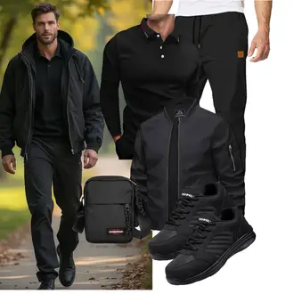 Mit Puff­ärmeln Outfit mit Schwarz/Dunkelgrau/Dunkelblau Collegejacke/Uniformjacke/Fliegerjacke/Jacke mit Seitlichem Reißverschluss/Bomberjacke KEFITEVD "Freizeit Outfit"