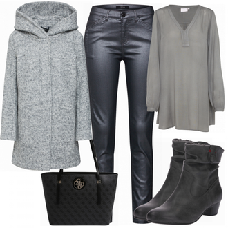 Winter Outfits met Schoudertas Guess "veilig"