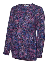 MAMALICIOUS Bluse ''''Lantana'''' blau / lila / schwarz / weiß