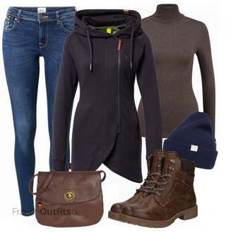 Outfit mit Schwarz/Rot Stiefel Tom Tailor "Alltagsoutfit"