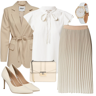 Outfit mit Rosa/Beige/Blau High Heel/High Heels Stiefelette Steve Madden "Perfektes Büro Outfit"