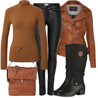 Kombinacije za festival Boho sa Smeđa/Bež Poslovna Torba/Torbica/Torba Za Laptop/Torba za rame/MacBook futrola/Ured Za Torbu/Torba Za Notebook About You "Zimski outfit za slobodno vrijeme"Look: Safari, Western, Prekrasan, Boho, cool