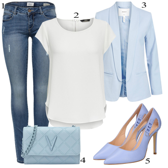 tenues avec Blanc/Gris/Crème Veste en cuir/Tunique Élégante/Tunique Classique/Chemisier/Top Chemisier/Chemisier-tunique/Chemisier à Enfiler/Tunique à Manches Courtes/Chemisier à Manches Courtes/Chemisier Grande Taille/Chemise & Top Grande Taille/Tunique Only "tenues parfaite"