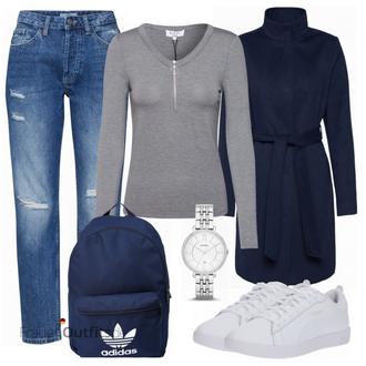 Winter Outfits mit Weiß Sneaker Puma "About You Mantel"