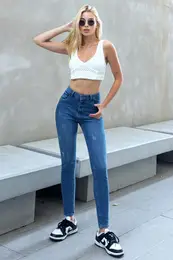 Trend Alaat Stili Women's Blue Mid Waist Skinny Jeans