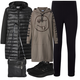 Outfit mit Schwarz Fitnessschuh/Fitnessschuh/Tennisschuh/Gymnastikschuh/Laufschuh/Joggingschuh Adidas Performance "Herbst Outfit für den Alltag"