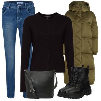 Stiefel Outfits Plateau mit Schwarz/Dunkelblau Schnürstiefelette/Springerstiefel/Klassischer Stiefel Mustang "Perfekt für den Winter"