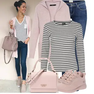 Winter Outfit mit Blau/Dunkelblau/Hellblau Lederjacke/Low Rise Jean/Low Waist Jean/Push up Jeans/Slim Fit Jeans/Cuir Chaussures/Winterjacke Only "Freizeit Outfit für den Frühling"
