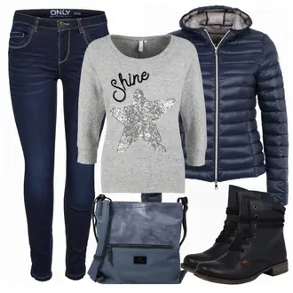 Winter Outfits Festlich mit Blau/DunkelBlau Diabetiker-Tasche/Gürteltasche/Mannstasche/Mini-Rucksack/Wasserdichte Tasche/Tragetasche Tom Tailor "Shinebright"Look: Uni, Indoor, Old Money, Elegant, Coole, Festlich, Punk, Premium